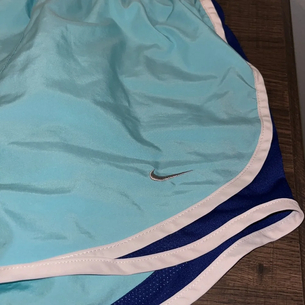 Nike Dri Fit Light & Dark Blue, White Trim Running Shorts sz XS EUC